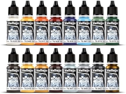Vallejo - Naval (Steam Era) Acrylic Paint Set | Model Color | High Pigmentation Colors| Realistic and Historical Finishes for painting Steamships of any Era | 16 Bottles x 18 ml. (0.60 fl.oz)