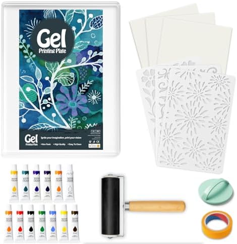INNOVAYOU 5 * 7inch Gel Plate Printing Kit, Set with Gel Printing