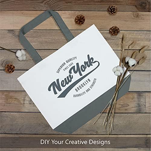 TOPDesign 3-Pack Super Strong Large 12oz Cotton Canvas Tote Bags, Reusable Grocery Shopping Cloth Bags, Fashionable Two-Tone Totes for Crafts, DIY Your Creative Designs