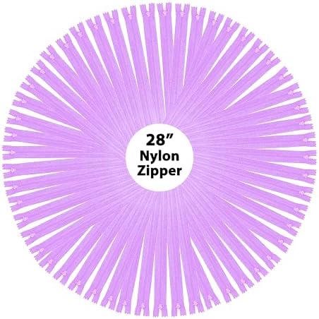 Mandala Crafts 40 PCs Lilac Closed-End 28 Inches Nylon Zippers for Sewing