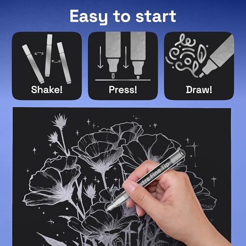 ARTISTRO Silver Paint Pens - Extra-Fine Tips - Set of 5