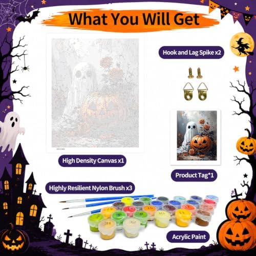 SUJINMEI Halloween Paint by Numbers Kit for Adults Without Frame 16X20 inch