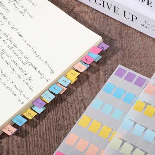 480 Pcs Sticky Index Tabs, Colored Book Tabs for Notebooks, 0.5×1inch