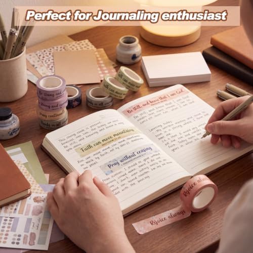 24 Rolls Christian Washi Tape Gifts for Bible Journaling, Retro
