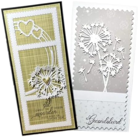 Scrapbooking Die-Cuts, Layer Frame Net Set Metal Cutting Dies for Card Making, Paper Craft Template, Background Embossing Stencils, DIY Album Décor (Dandelion-6.9x12.9cm)