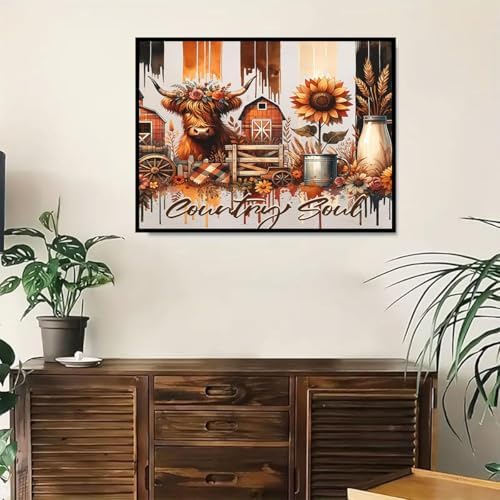 Xylogist Highland Cow Diamond Art Kits for Adults, 5D Diamond Painting