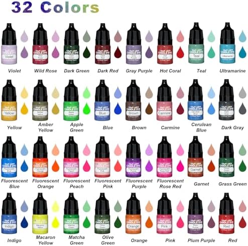 HOMY ARTY Candle Dye - 32 Colors Candle Wax Dyes