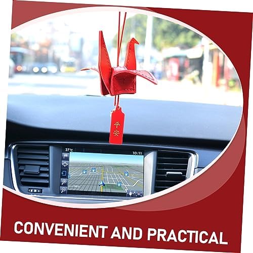 Garneck 1 Set Leather Craft Kit DIY Origami Crane Pendant for Car Home Party Decorations