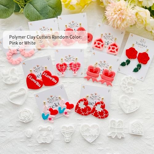 Xaekicr Heart Shape Polymer Clay Cutters Set – Polymer Molds & Clay Cutters for Polymer Clay, Decorative Earring, Clay Tools