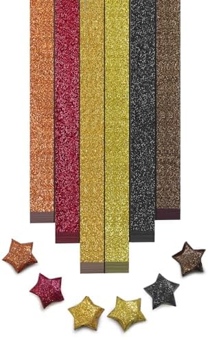FoDau770 Glitter Star Paper Strips - 360 Sheet, 6 Colors