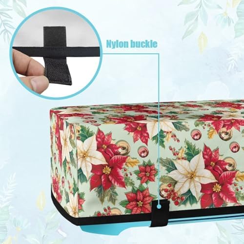 Binienty Xmas Poinsettia Cutting Machine Dust Cover, Christmas Decoration Cutting Maker Accessories, Scrapbooking Die-Cut Machine Covers Organizer Accessories with Storage Pockets