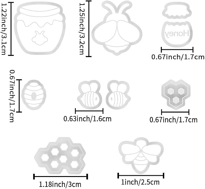 Bee Theme Polymer Clay Cutters Set – Molds, Clay Cutters for Polymer Clay, Clay Earring Tools