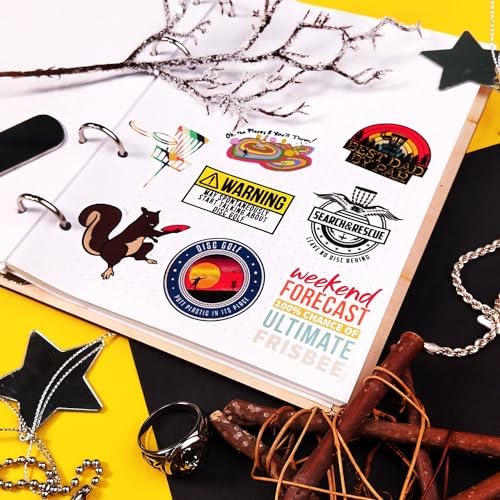 100Pcs Funny Disc Golf Stickers Decals for Water Bottles & Laptop - Disc Golf Party Supplies, Gifts for Women & Men