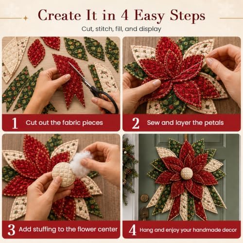 Daily Partner Quilted Christmas Door Hanging DIY Sewing Kit (E1)