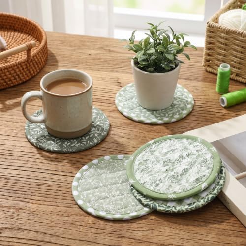 HunnmingRe 20 Pcs 10''x10'' Cottagecore Sage Green Quilting Fabric Square