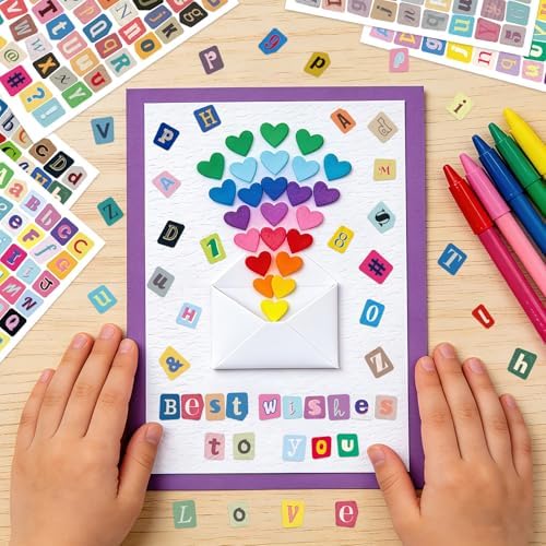 828PCS Letter Stickers for Scrapbooking,12Sheets Magazine Alphabet Stickers