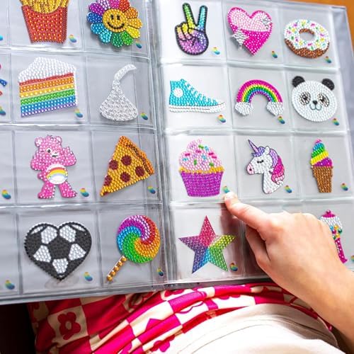StickerBeans® Rhinestone Stickers - Sweets Sticker Pack, 2” x 2” Each, Unique Sparkly Cut-to-Shape for Collecting, Trading, Decorating Laptops, Phone Cases, Scrapbooks