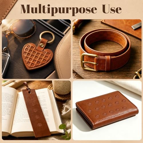 4Pcs Leather Stamps, Metal Embossing Stamping Tools for Craft Working