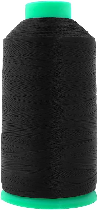 Mandala Crafts Size 46 210D T45 Black White Bonded Nylon Thread, 11372 YDs