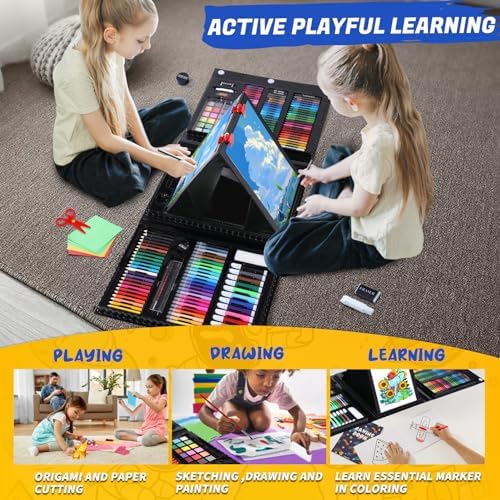 All in One Art Supplies Include Drawing Kit, Origami & Paper-Cutting Crafts