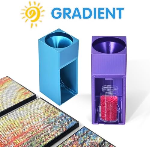 Diamond Painting Organizer,Diamond Painting Drill Funnel for Round Containers,Portable Diamond Art Funnel for Easy Transfer, Diamond Painting Accessories (Silk Purple)