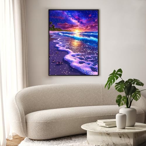 Okarina Diamond Art Kits for Adults & Beginners, Beach Diamond Painting Kit