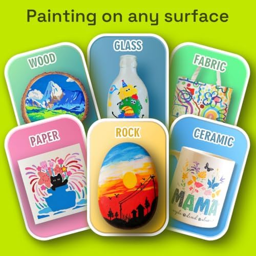 Coogert 80 Acrylic Paint Markers Set (75 Colors + 5 Pro-Essentials): Ultra-Opaque, Fine & Brush Dual Tip Paint Pens for Rock Painting, Wood, Canvas, Fabric, Ceramic, Glass, DIY Crafts Perfect Art Gift