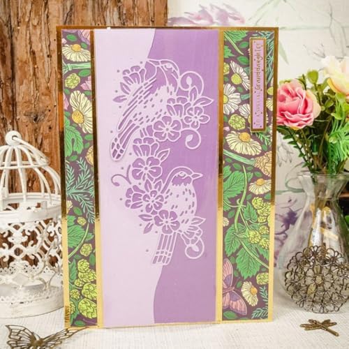 Scrapbooking Die-Cuts for Card Making, Christmas Metal Cutting Dies, Paper Craft Punch Template, Background Embossing Stencils, DIY Album Décor (Bird Lace-7.8x15.7cm)