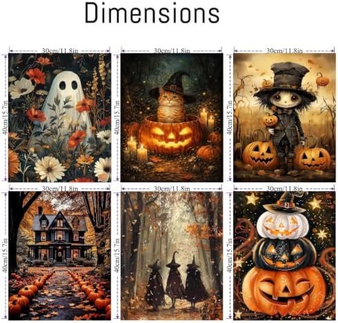 VIGEGU 6 Pack Gothic Paint by Numbers Kit for Adults Beginner