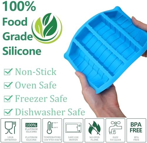 Sidosir 2PCS Butter Silicone Mold with Lid, Non-Stick Butter Mold Tray with Measurements for Homemade Butter, Butters Mold for Chocolate Making and Cakes Baking
