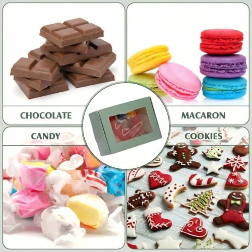 Zonon 30 Pcs Mini Kraft Soap Boxes with Window Homemade,Sage Green