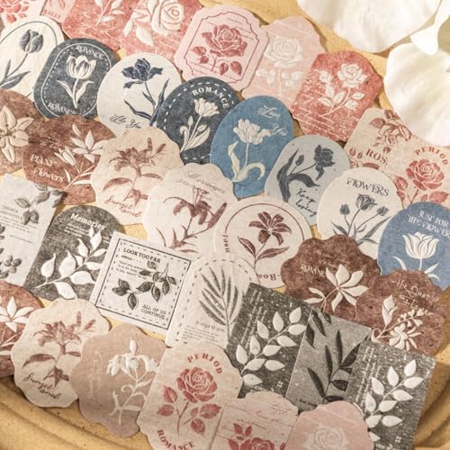 80 Pcs 3D Relief Floral Cardstock Stickers for Scrapbooking