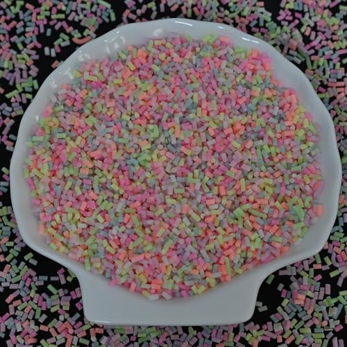 LIKETURE Fake Sprinkles 110G Non-edible Polymer Clay Sprinkles Fake Candy Sprinkles Slime Sprinkles Faux Sprinkles for Resin Slime Add Ins Plastic Sprinkle Nail Art Shaker Card Filler (Rose)