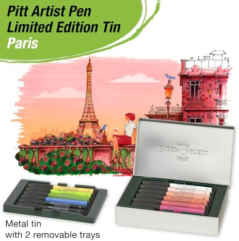 Faber-Castell Pitt Artist Pens, Paris Tin, Inspired by Paris Landmarks