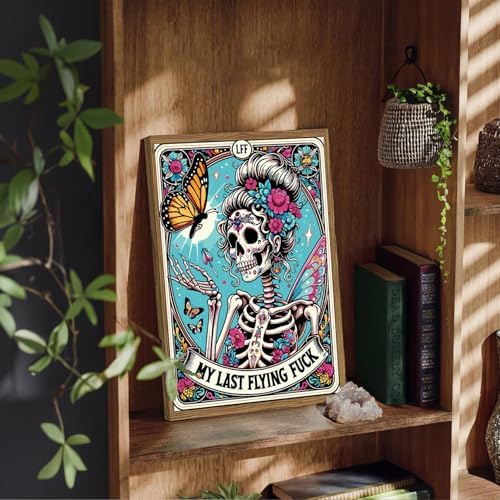 GOUOYANA Paint By Numbers Kit for Adults-Skull Last Flying Funny Canvas | Adult Paint by Number Kits on Canvas for Painting DIY Skull Last Flying Painting Art by Numbers for Home Wall Art Gift12X16in