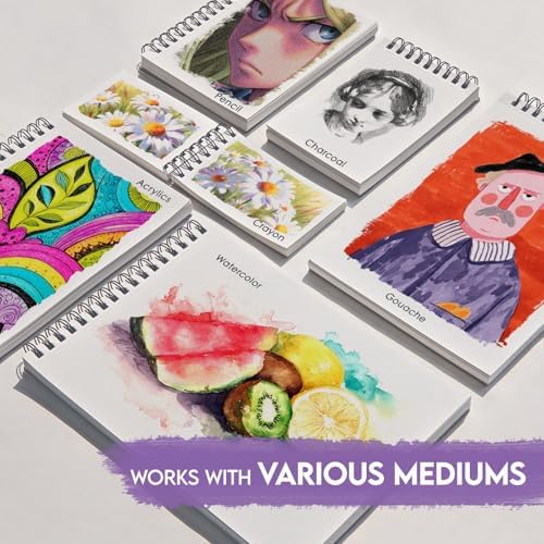 KOVIEDE 100% Cotton Watercolor Paper Pad 9"x12" (3 Pack, 30 Sheets Each)