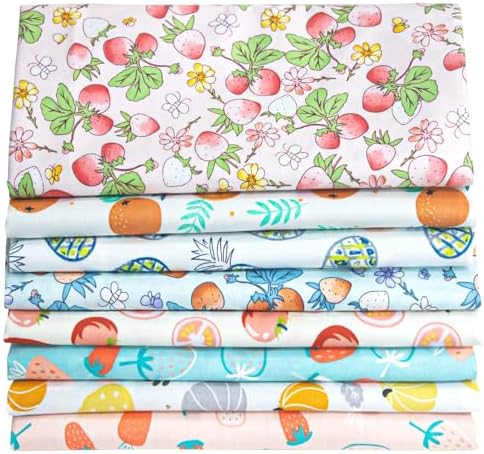 Aubliss 8pcs Fat Quarter Fabric Bundles (100% Cotton - 20'' x 20'')