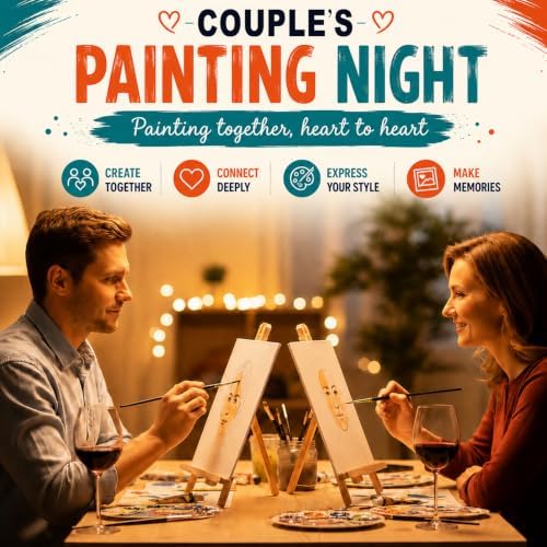 2 Pack Paint Set for Couples and Families with Portrait & Cartoon Guides