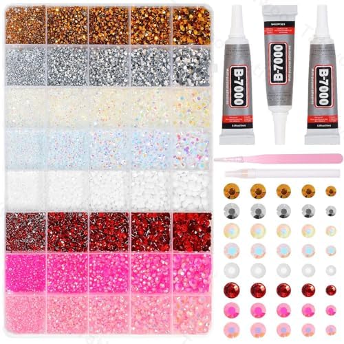 30000Pcs Rhinestones Bedazzling Kit, Resin Rhinestones Gems