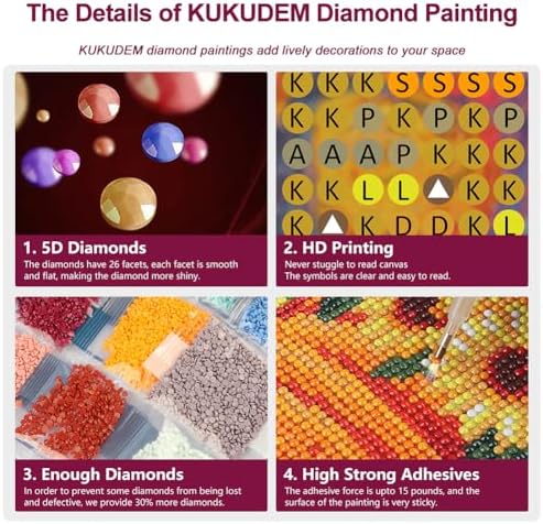 KUKUDEM Cardinal Diamond Painting Kits for Adults, Diamond Art Kits 12x12In