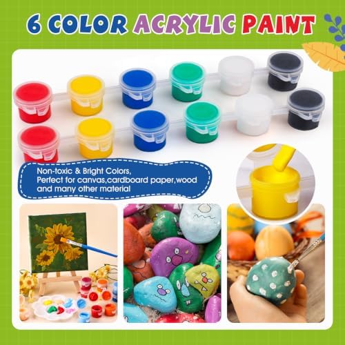 ESRICH 36 Set Mini Canvas Painting Kit, 3x3in Mini Paint Set