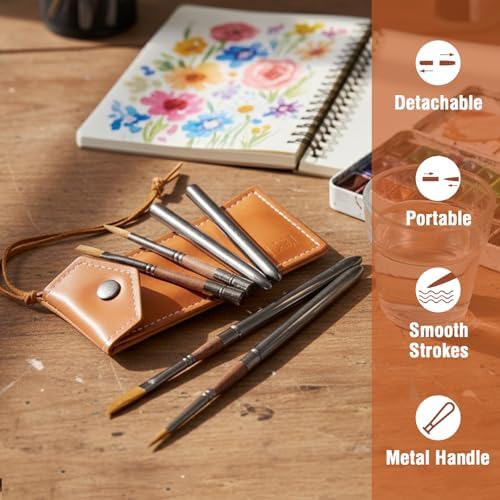 Falling in Art 4 Pcs Travel Watercolor Paint Brush Set