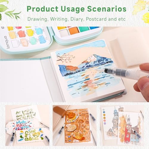 Mini Watercolor Paint Set 16 Colors, Travel Art Kit All-in-One