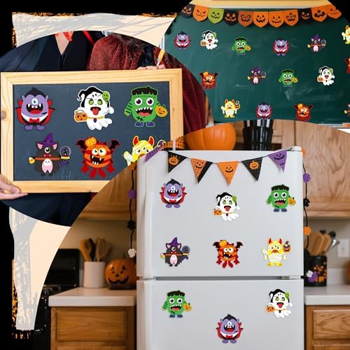 Haooryx DIY Halloween Monster Magnet Craft Make Your Own Halloween Sticker