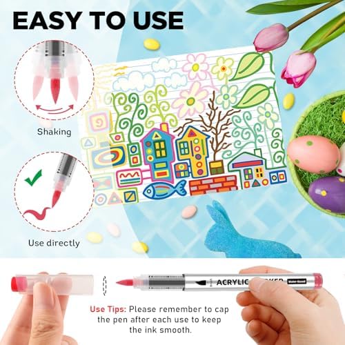 colpart 120 Colors Acrylic Paint Markers, Soft Brush Tip Paint Pens