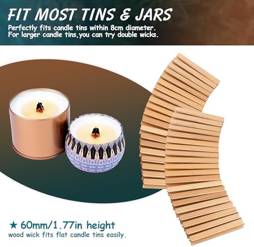 40 Set Wood Candle Wicks Cross Shape 2.4x0.4inch / 60x10mm, Cross Wooden Wicks w/Iron Stands for Soy Candle Making, Natural Wood Wick Core Handmade Candles Supplies