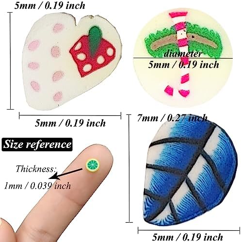 20000 pcs (20 Styles) Clay Slices Charms, VEINARDYL Nail Art Slices Fruit Heart Flower 3D Polymer Clay for DIY Crafts Resin Slime Making Cellphone Decoration