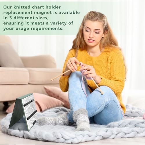Flutesan 1 Pcs Knitting Pattern Holder, Fold up Cross Stitch Knitting Chart Keeper with Replacement Magnets, Magnetic Cross Stitch Accessories (Folded Size 6.1 x 9 Inch,Green)