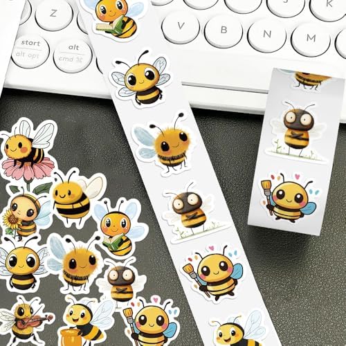500Pcs Bee Stickers Waterproof Vinyl Decals