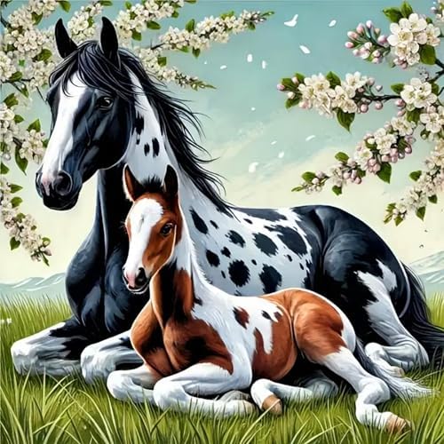 Axquilon Horse Diamond Art Kits for Adults 12x12 inch